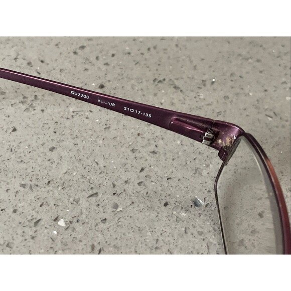 Guess Eyeglasses Womens GU 2200 BLKPUR 51-17-135 Snake Skin Frames ONLY full rim - Picture 8 of 12
